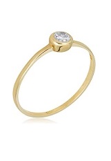 marvelous yellow gold simulated diamond cz baby ring 
